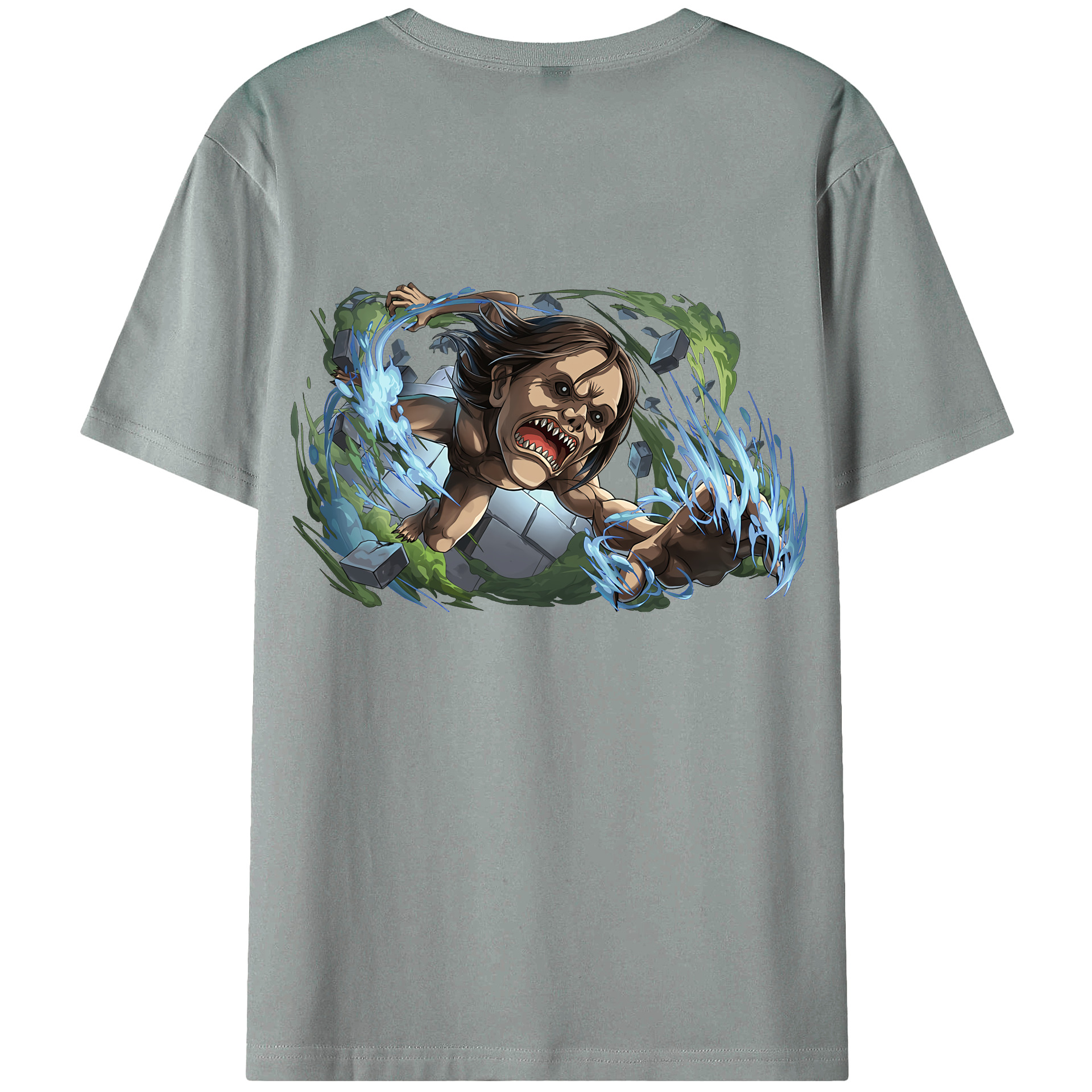 （画像用） 進撃の巨人 Attack on Titan 綿100％ メンズ半袖Tシャツ（バックプリント） 通気性